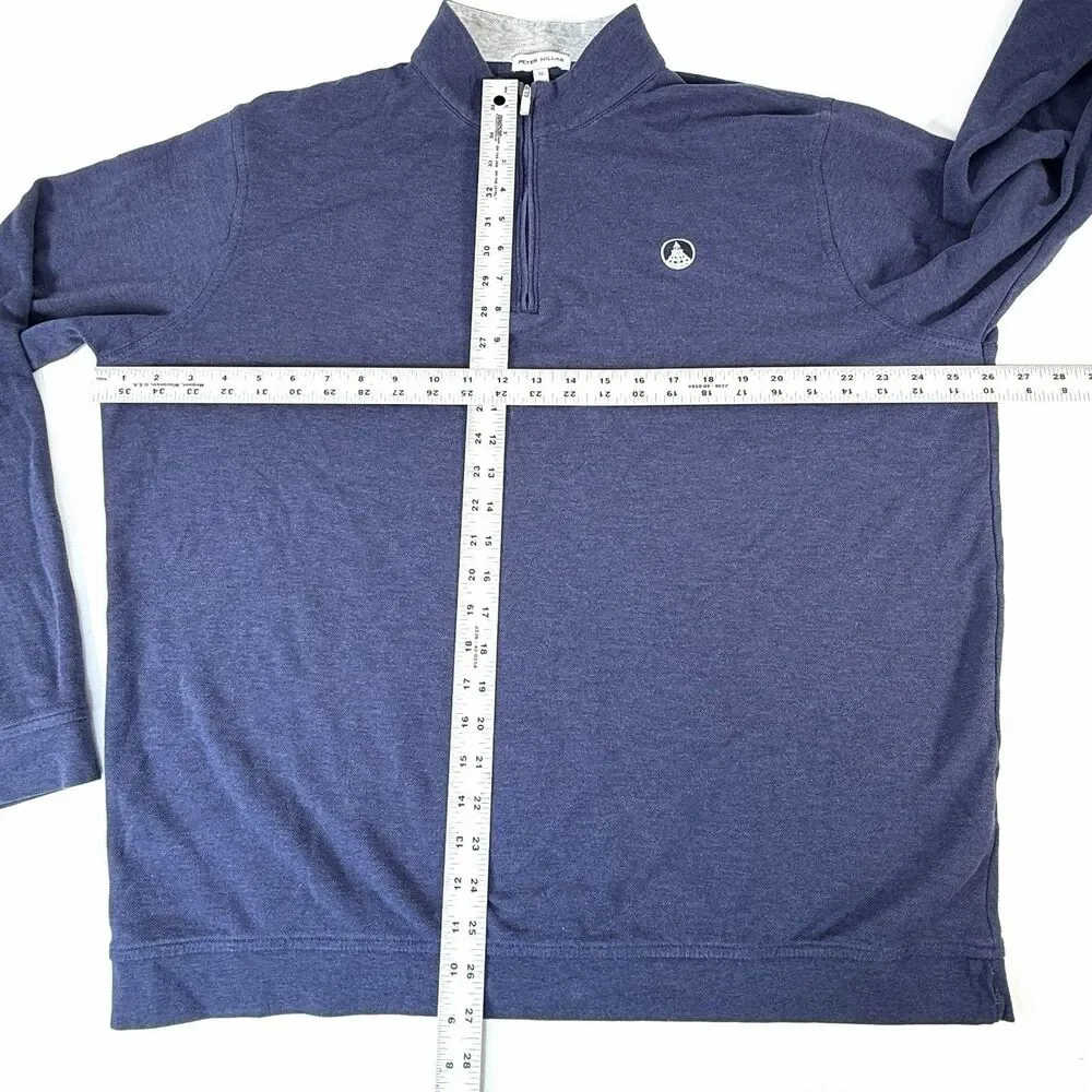 Peter Millar Pullover Sweater Mens XL 1/4 Zip Interlock Comfort Navy Prep